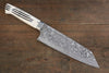 Takeshi Saji SG2 Black Damascus Bunka 180mm Cow Bone Handle - Seisuke Knife - Slide 1