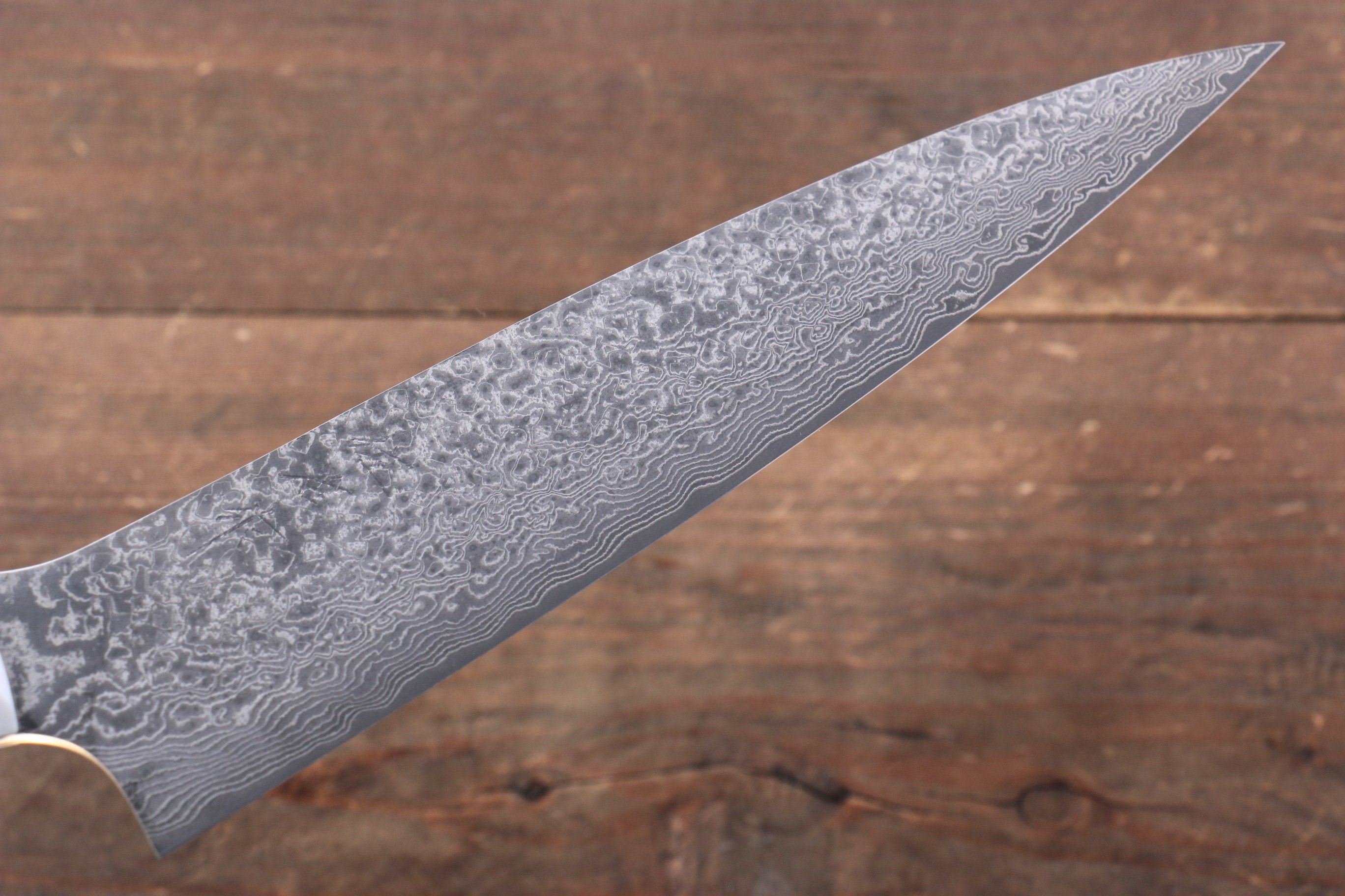 Takeshi Saji VG10 Black Finished Gyuto 240mm White Micarta Handle - Seisuke Knife