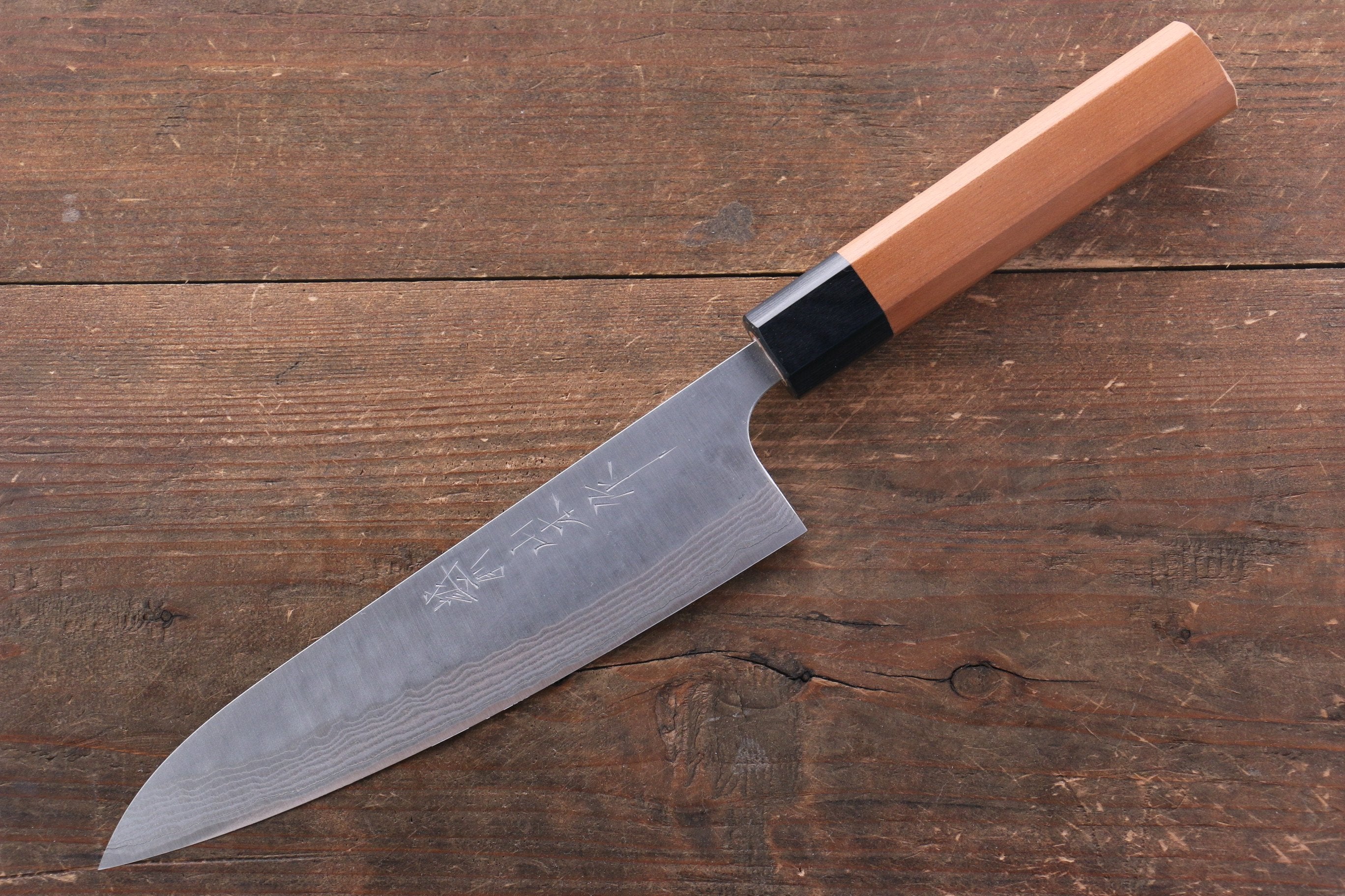 Nao Yamamoto SRS13 Black Damascus Gyuto 180mm Cherry Blossoms - Seisuke Knife