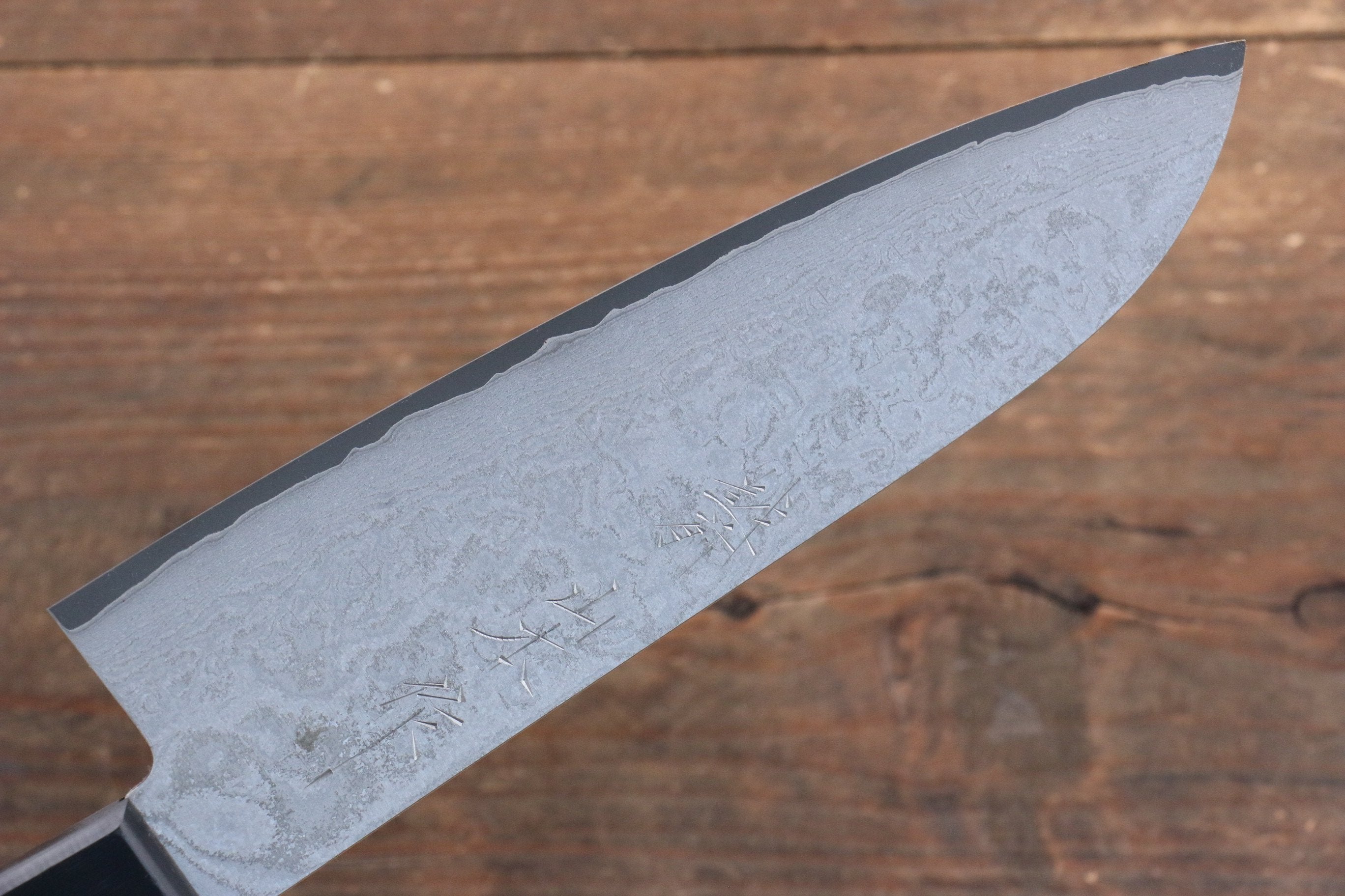 Nao Yamamoto VG10 Black Damascus Santoku 180mm Black Pakka wood - Seisuke Knife
