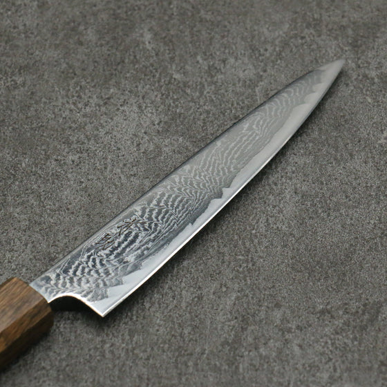 Seisuke Nami AUS10 Mirrored Finish Damascus Petty-Utility 150mm Oak Handle - Seisuke Knife