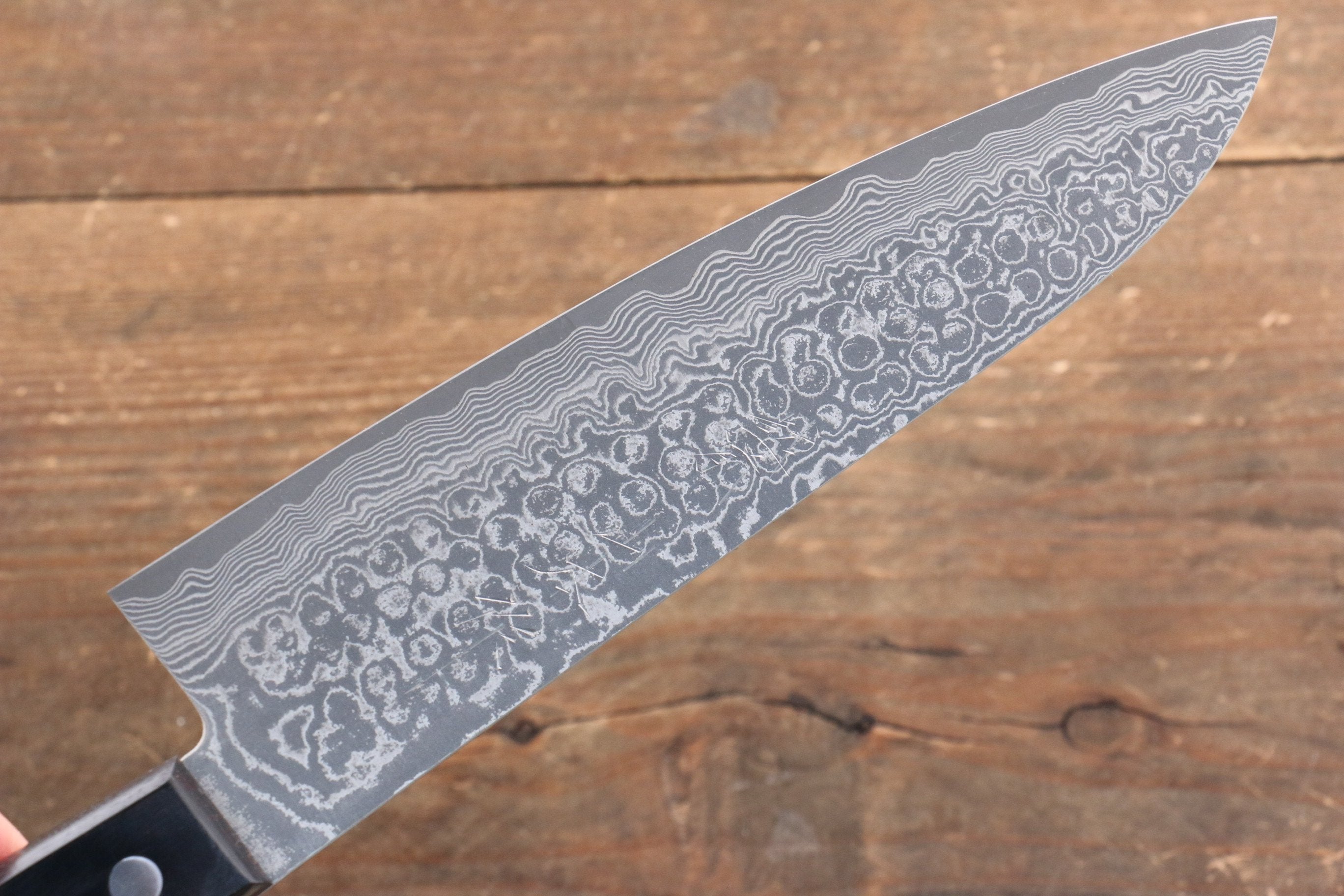 Nao Yamamoto SG2 Damascus Migaki Finished Gyuto 180mm Black Pakka wood - Seisuke Knife