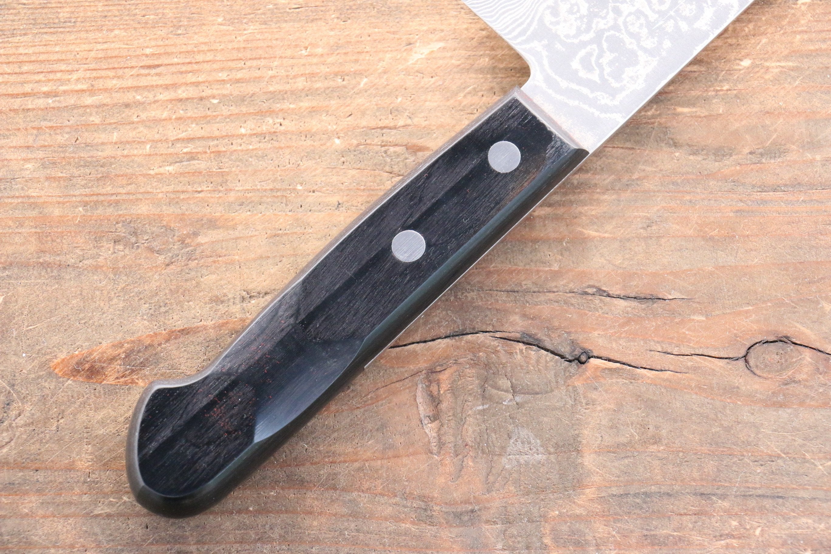 Nao Yamamoto SG2 Damascus Migaki Finished Gyuto 180mm Black Pakka wood - Seisuke Knife