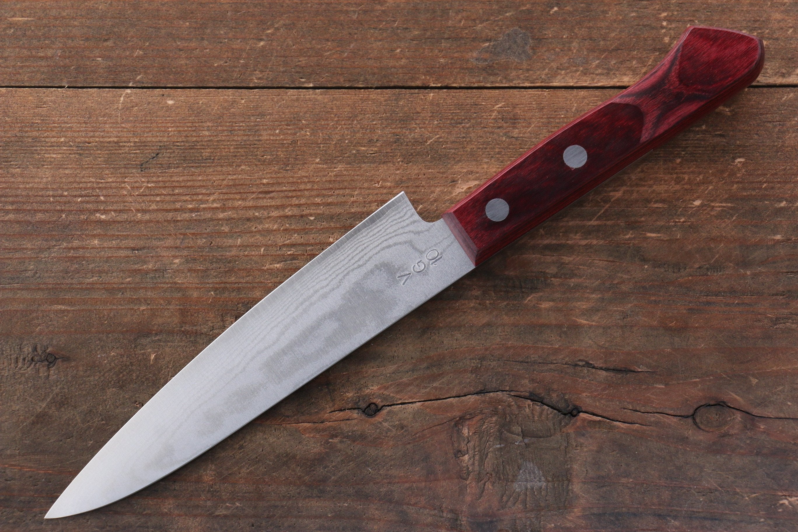 Nao Yamamoto VG10 Damascus Petty-Utility 135mm Red Pakkawood Handle - Seisuke Knife