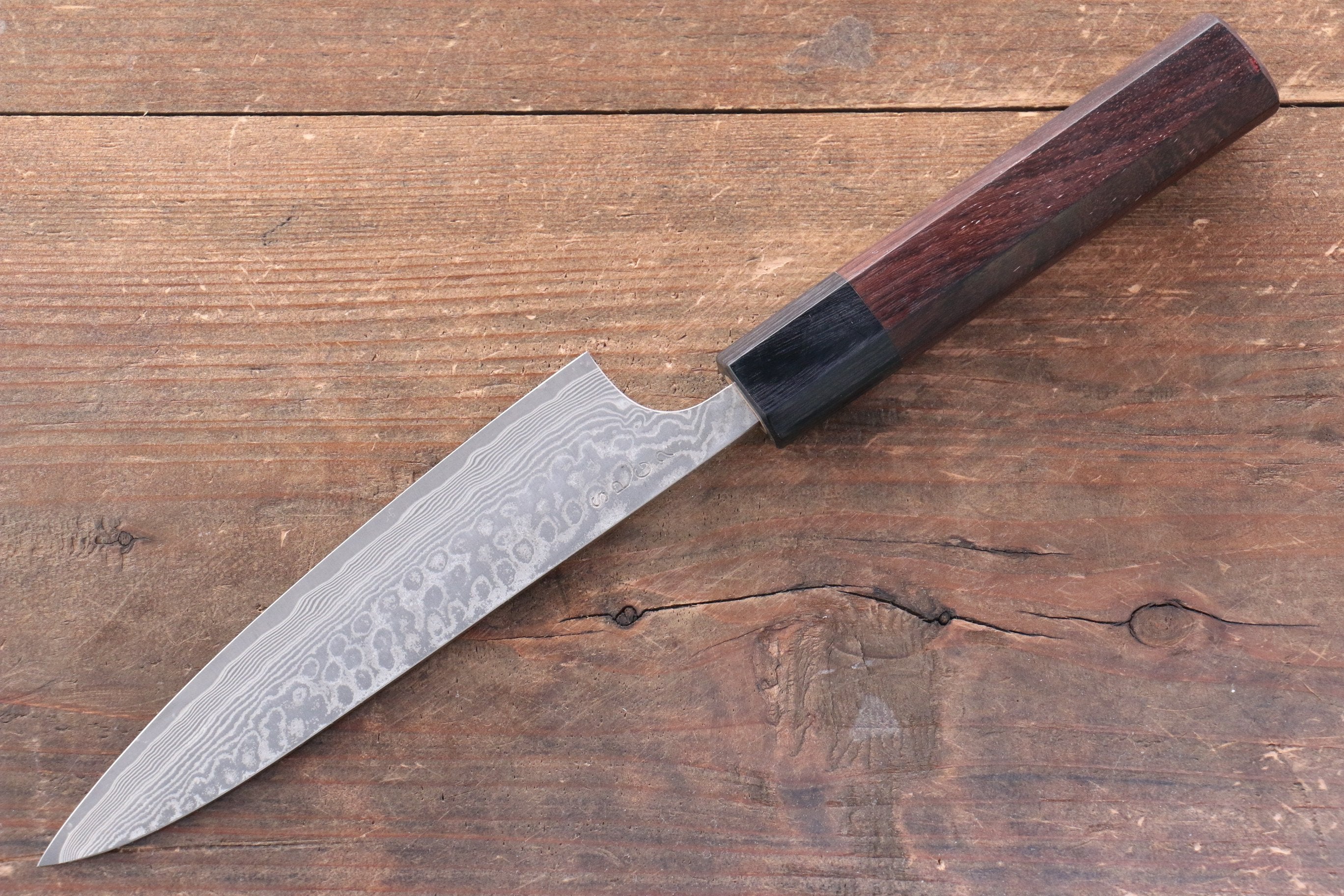 Nao Yamamoto SG2 Black Damascus Petty-Utility 140mm Shitan Handle - Seisuke Knife
