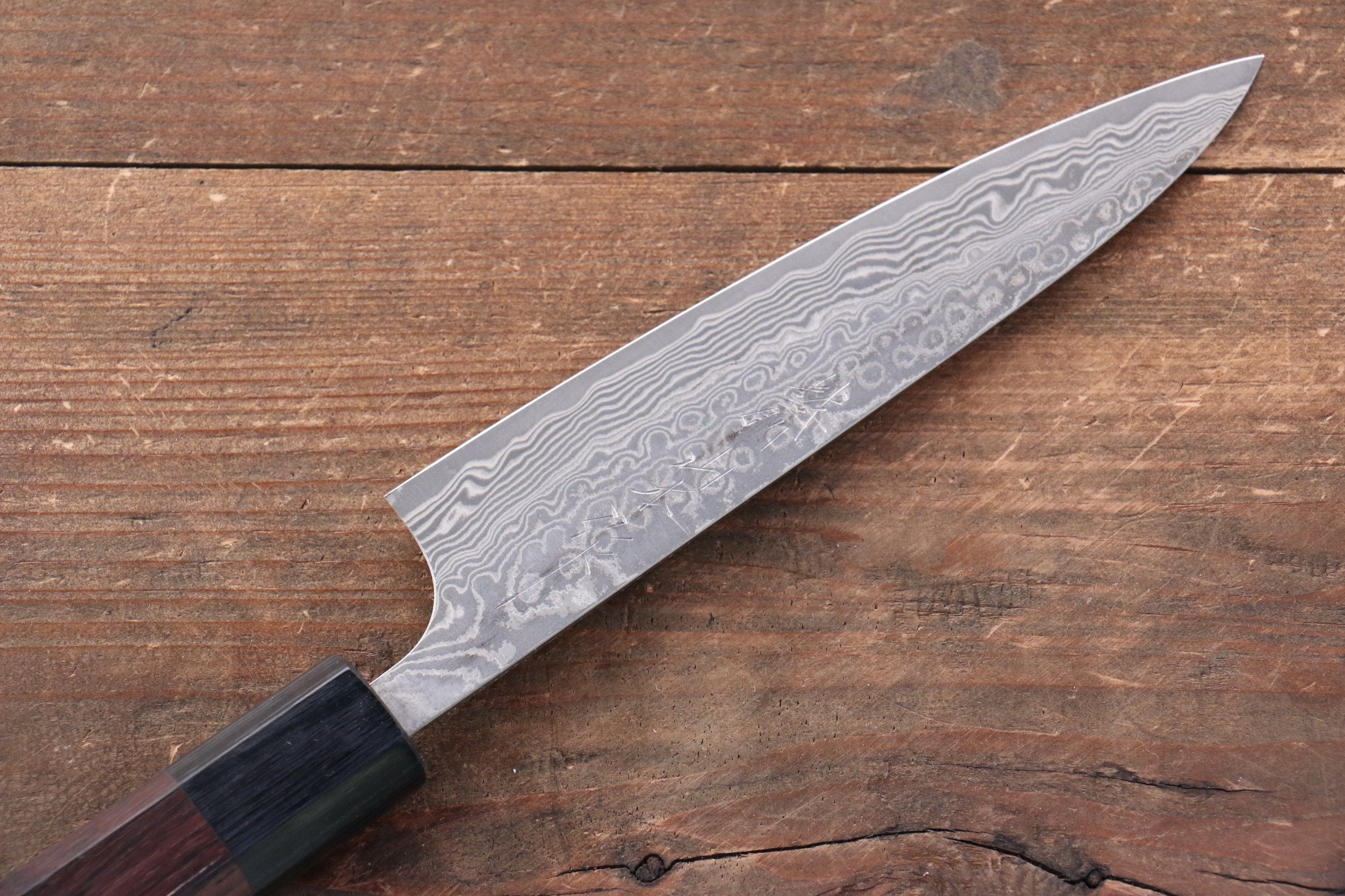 Nao Yamamoto SG2 Black Damascus Petty-Utility 140mm Shitan Handle - Seisuke Knife