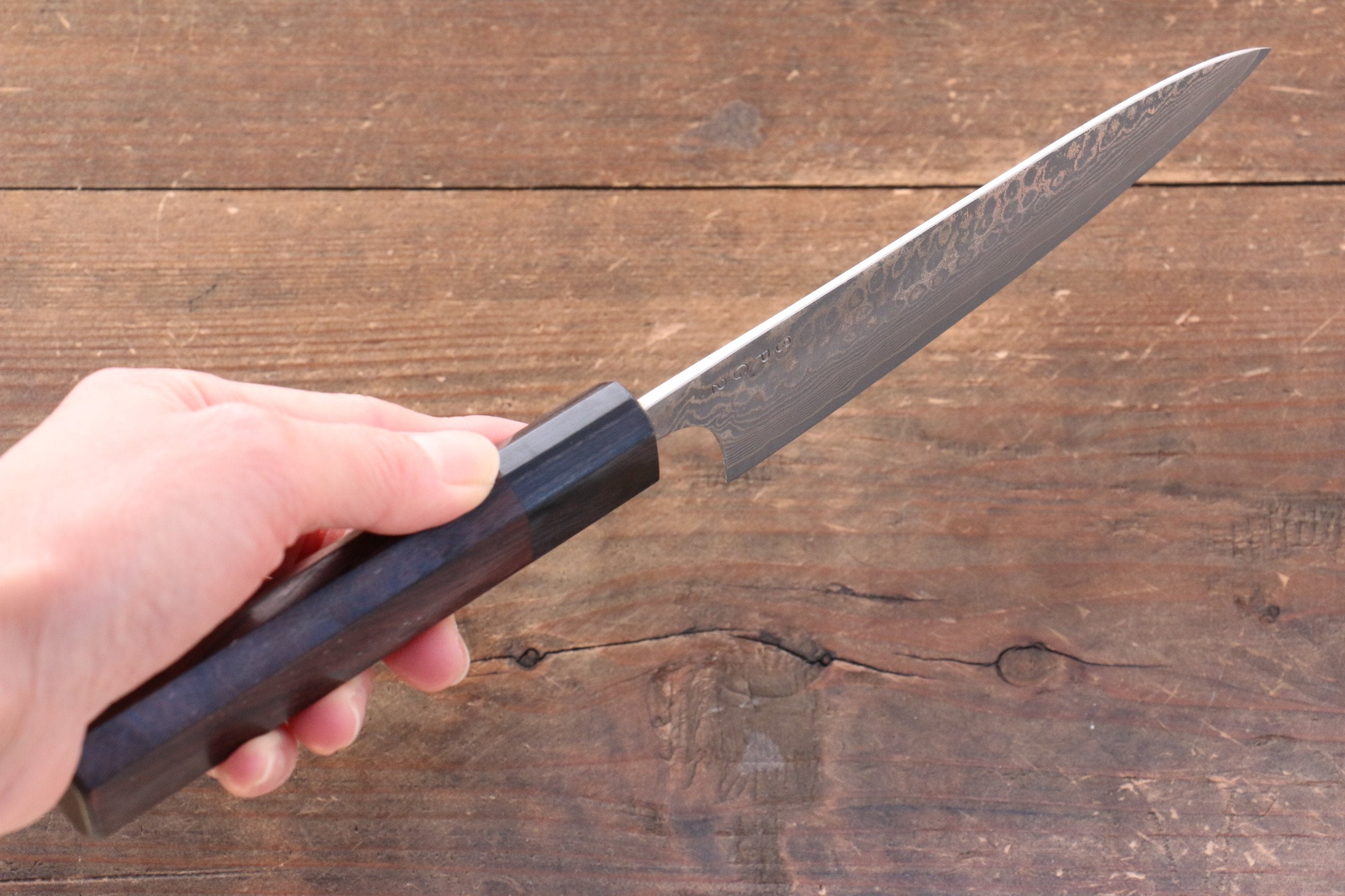 Nao Yamamoto SG2 Black Damascus Petty-Utility 140mm Shitan Handle - Seisuke Knife
