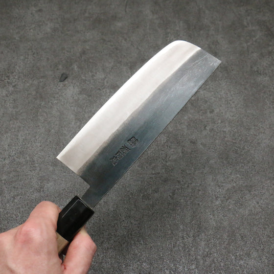 Minamoto Akitada White Steel No.2 Kurouchi Nakiri 165mm Magnolia Handle - Seisuke Knife