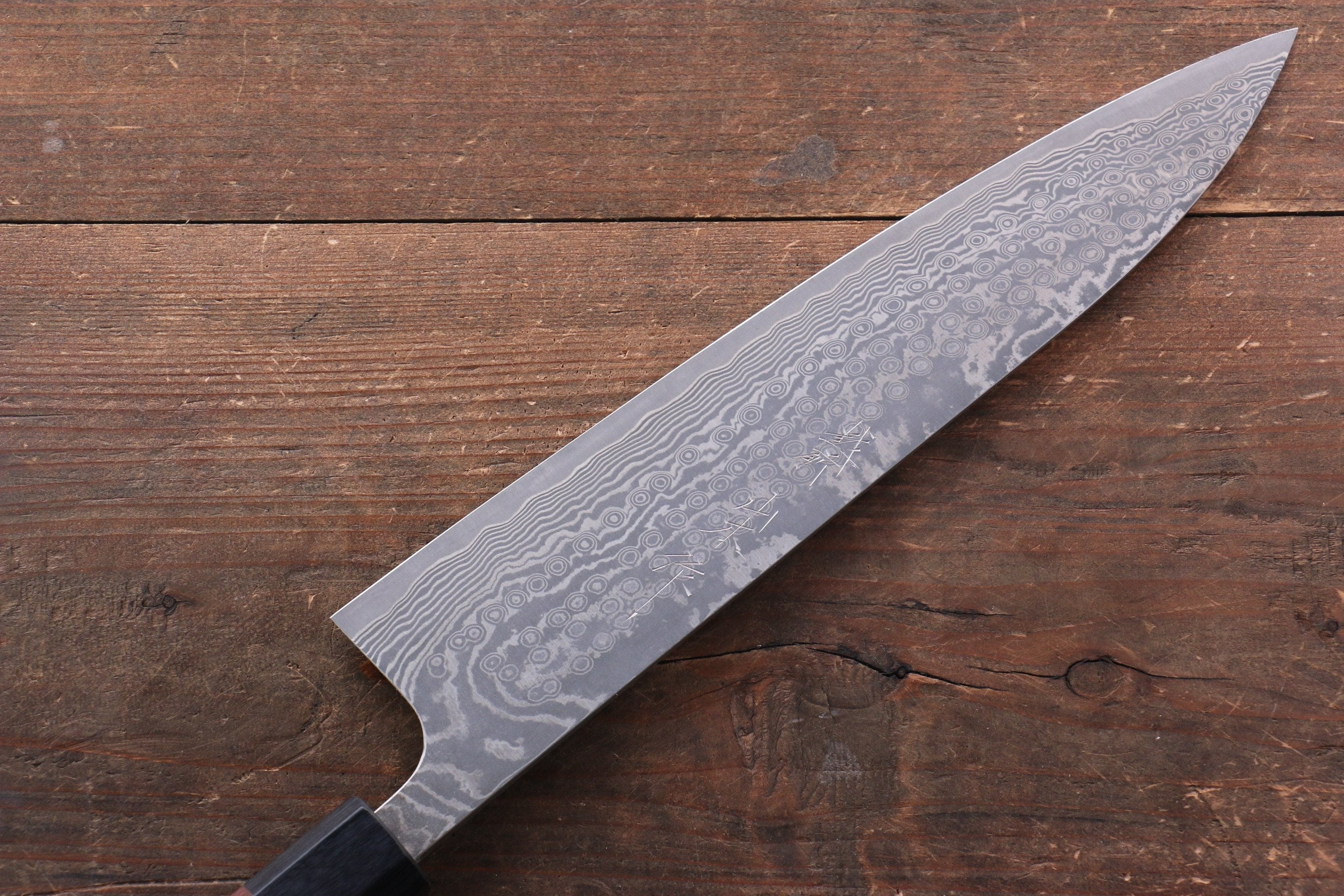 Nao Yamamoto SG2 Black Damascus Gyuto 240mm Shitan Handle - Seisuke Knife