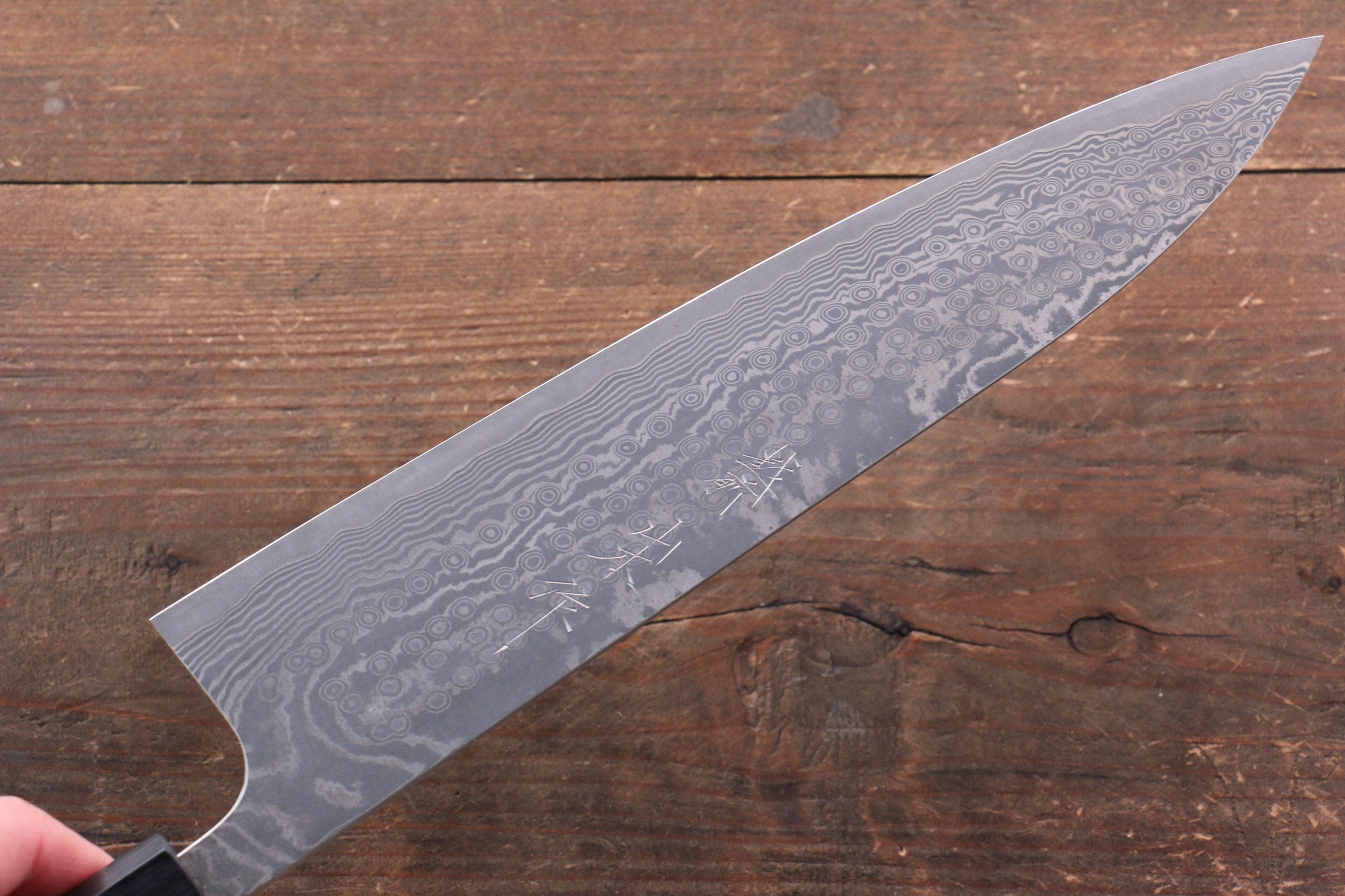 Nao Yamamoto SG2 Black Damascus Gyuto 240mm Shitan Handle - Seisuke Knife