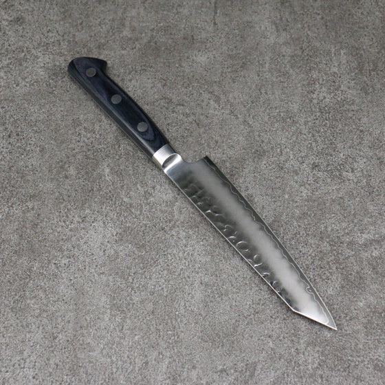 Seisuke Aotsuchi AUS10 Hammered Kiritsuke Petty-Utility 145mm Navy blue Pakka wood Handle - Seisuke Knife