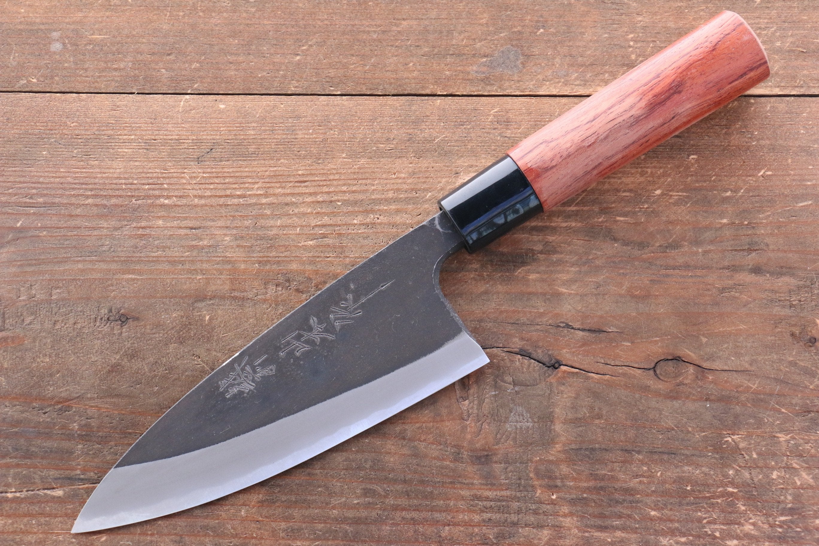 Nao Yamamoto White Steel No.1 Kurouchi Deba 150mm with Bubinga Wood Handle - Seisuke Knife
