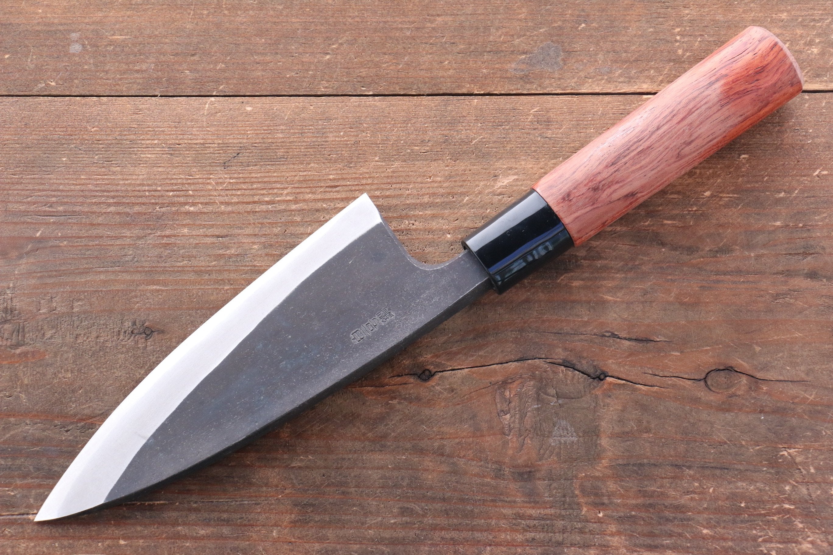 Nao Yamamoto White Steel No.1 Kurouchi Deba 150mm with Bubinga Wood Handle - Seisuke Knife