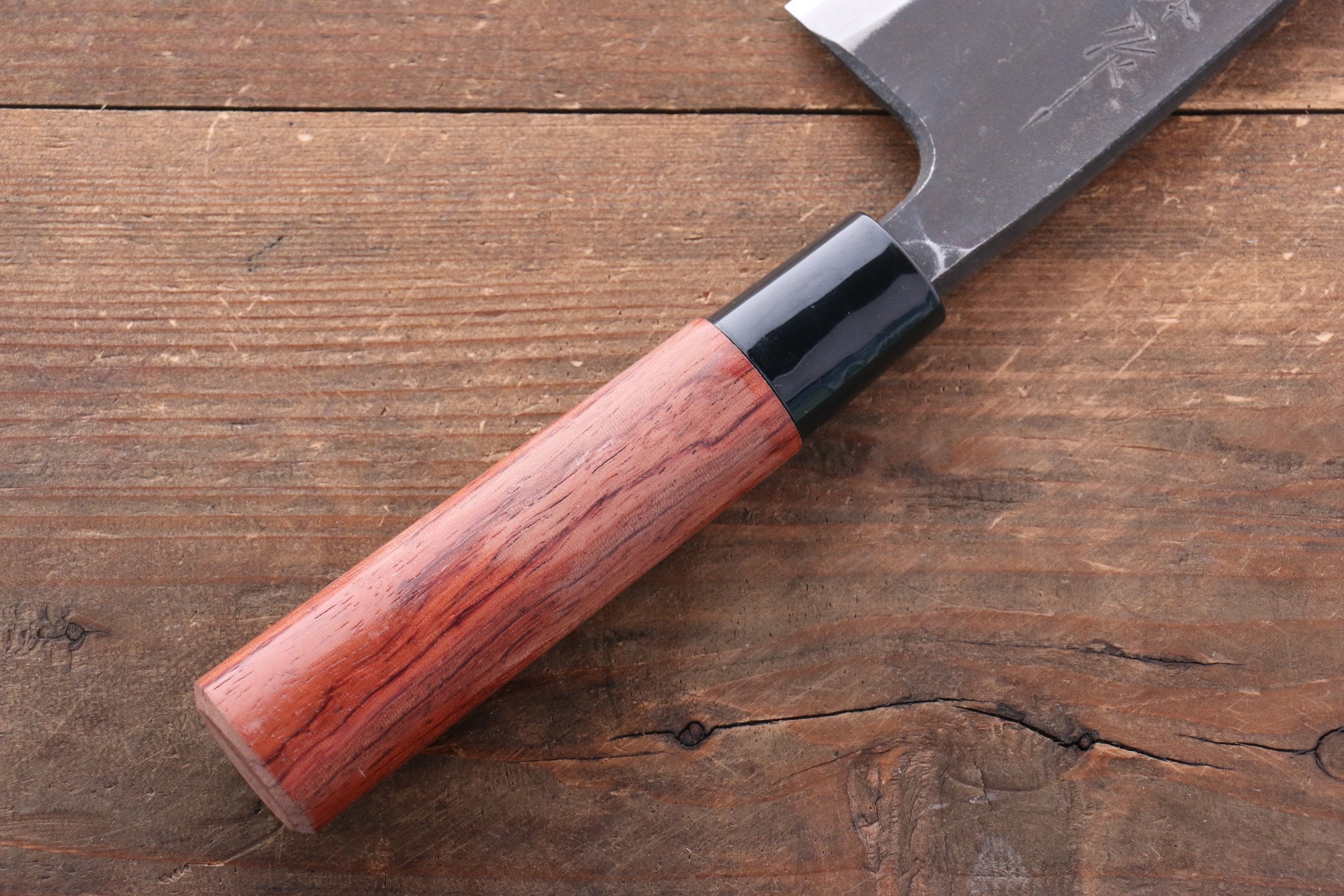 Nao Yamamoto White Steel No.1 Kurouchi Deba 150mm with Bubinga Wood Handle - Seisuke Knife