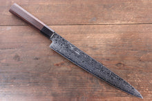  Seisuke AUS10 Damascus Sujihiki 240mm Shitan Handle - Seisuke Knife