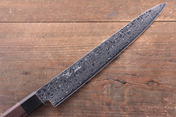 Seisuke AUS10 Damascus Sujihiki 240mm with Shitan Handle - Seisuke Knife