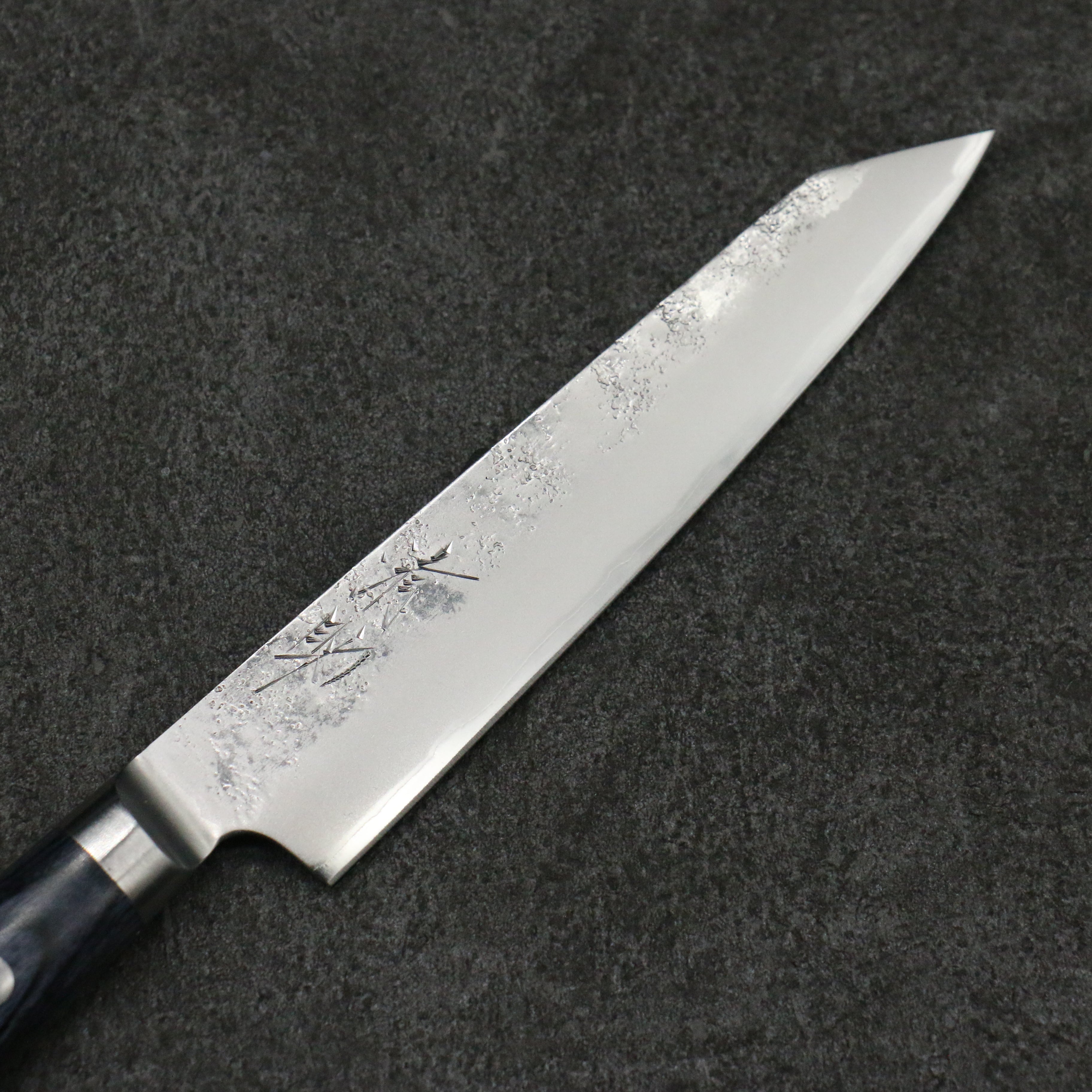 Seisuke Blue Steel No.2 Nashiji Kiritsuke Petty-Utility 145mm Navy Blue Pakkawood Handle - Seisuke Knife
