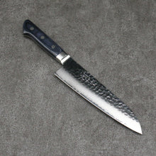  Seisuke Seiun VG10 33 Layer Damascus Santoku  180mm Navy blue Pakka wood Handle - Seisuke Knife