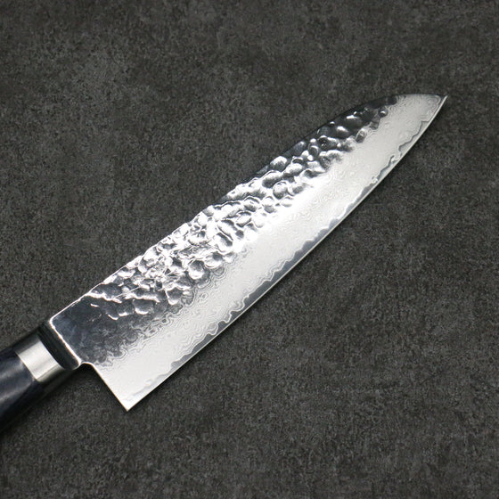 Seisuke Seiun VG10 33 Layer Damascus Santoku  180mm Navy blue Pakka wood Handle - Seisuke Knife