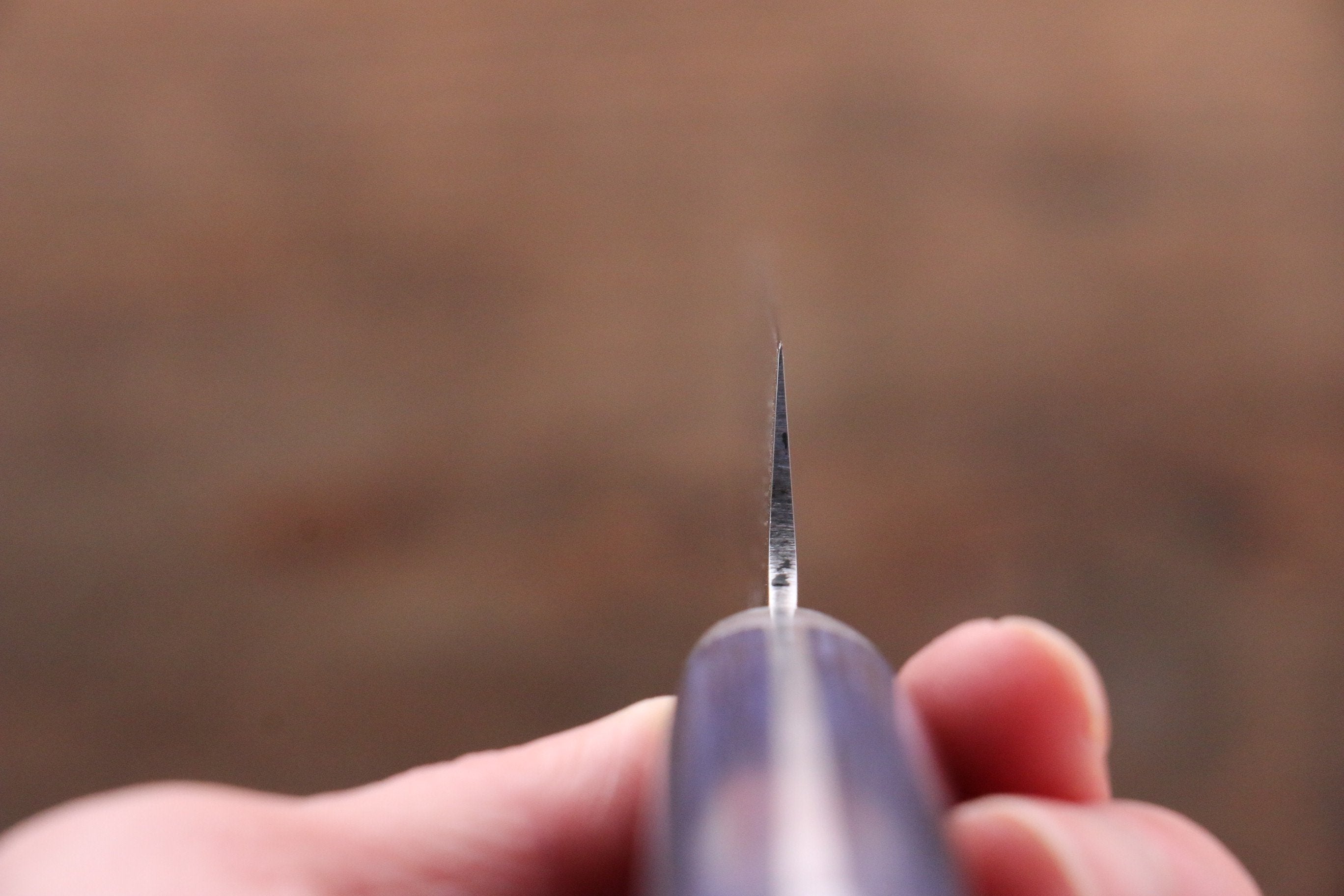 Seisuke Aotsuchi AUS10 Hammered Kiritsuke Petty-Utility 140mm Blue Pakkawood Handle with Sheath - Seisuke Knife