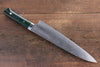 Takeshi Saji VG10 Diamond Finish Damascus Gyuto 240mm Green Micarta Handle - Seisuke Knife - Slide 2