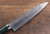 Takeshi Saji VG10 Diamond Finish Damascus Gyuto 240mm Green Micarta Handle - Seisuke Knife - Slide 3