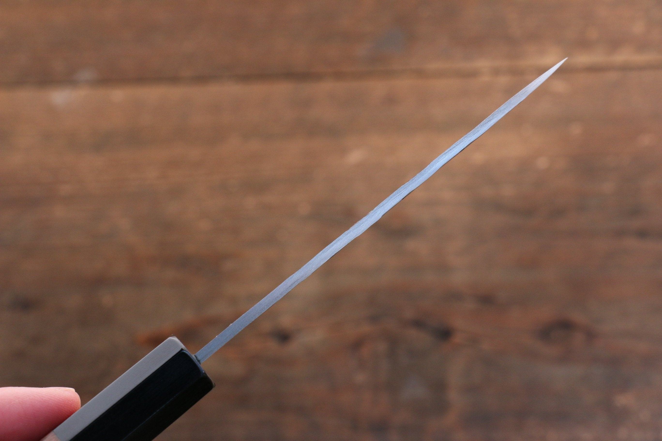 Takeshi Saji VG10 Diamond Finish Hammered Damascus Petty-Utility 90mm Walnut Handle - Seisuke Knife
