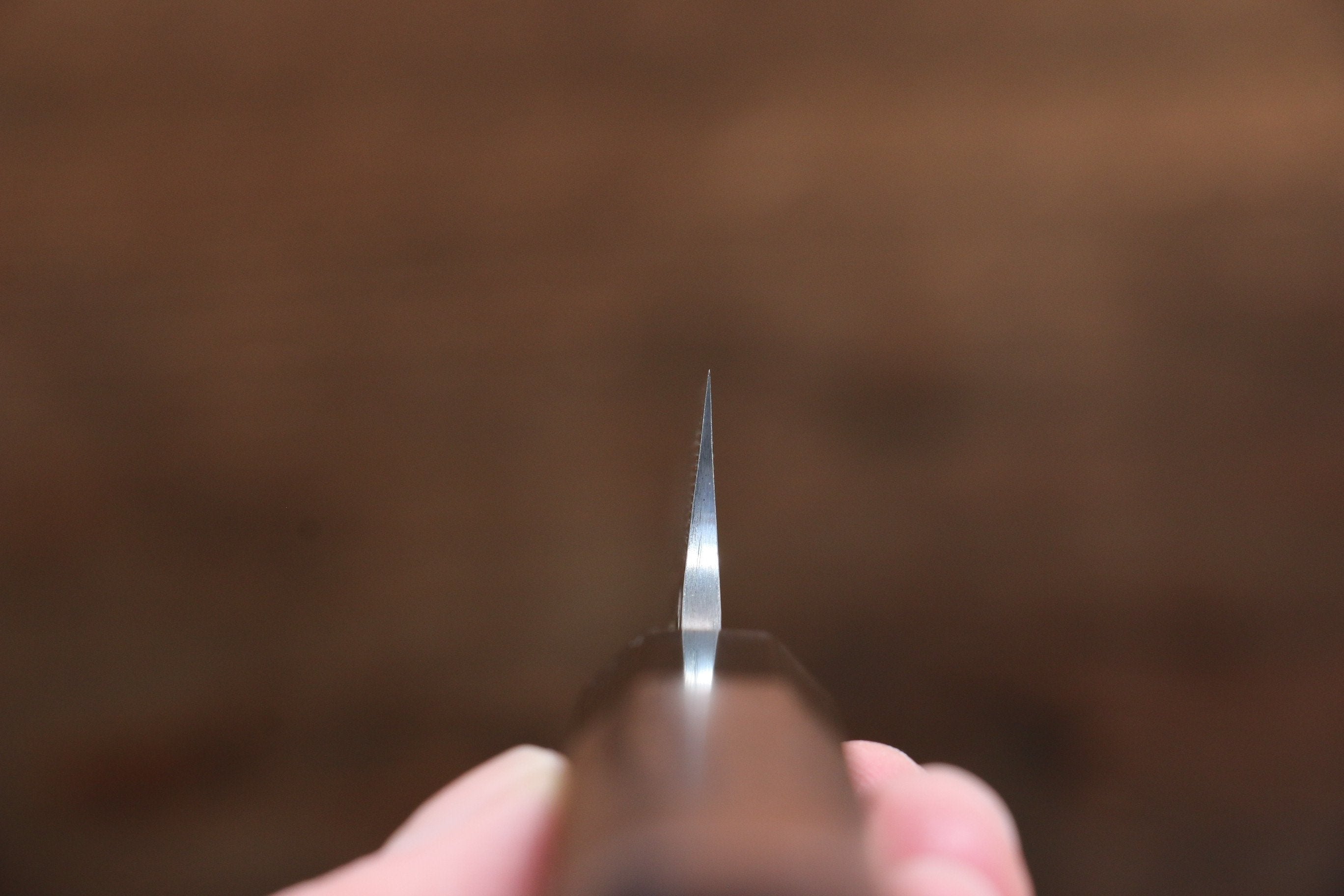 Takeshi Saji VG10 Diamond Finish Hammered Damascus Petty-Utility 90mm Walnut Handle - Seisuke Knife