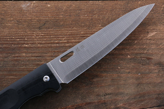 Takeshi Saji SG2 Damascus Folding Petty-Utility 120mm with Carbon Fiber Handle - Seisuke Knife