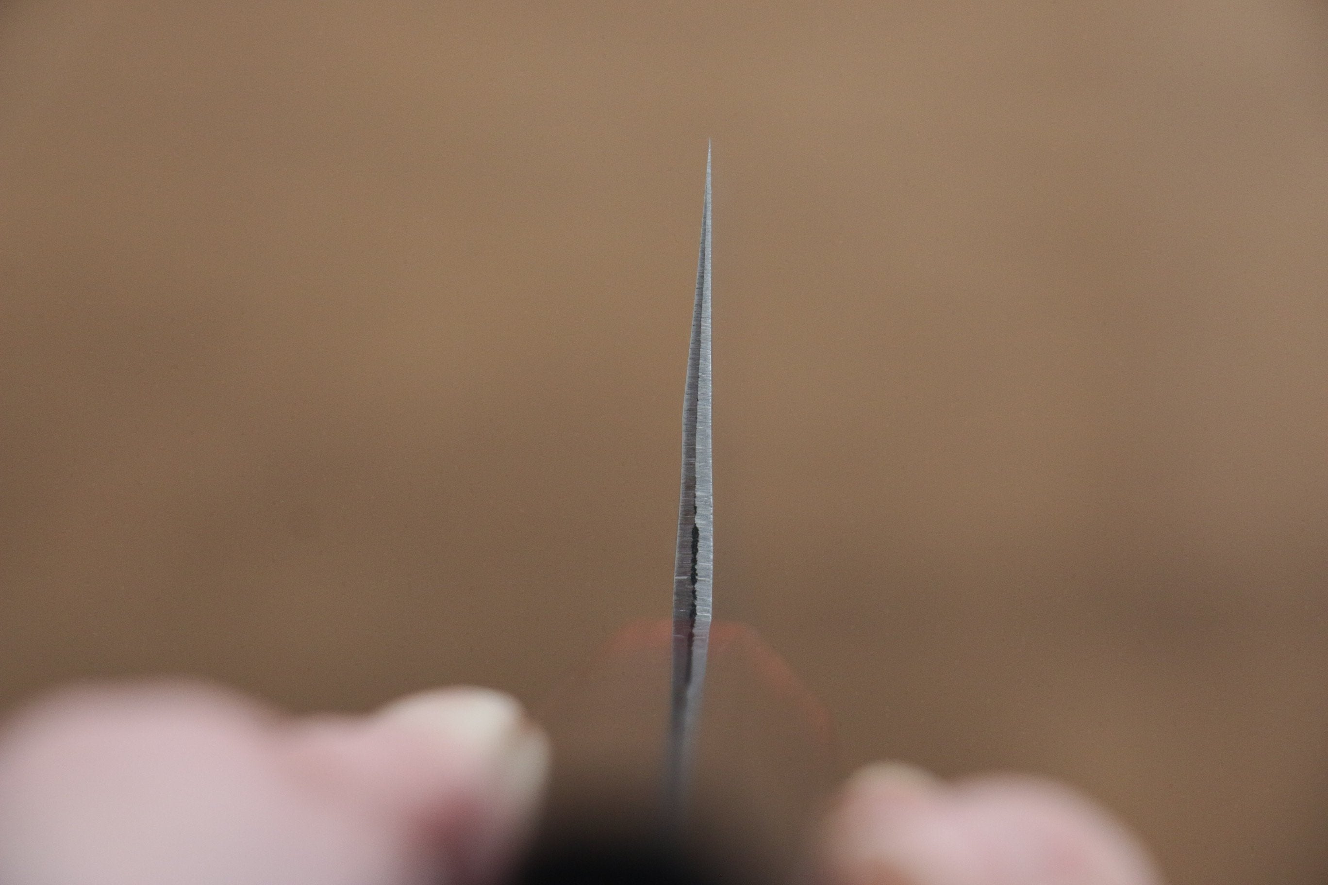 Kunihira VG1 Hammered Santoku 170mm with Shitan Handle and Red Pakkawood Ferrule - Seisuke Knife