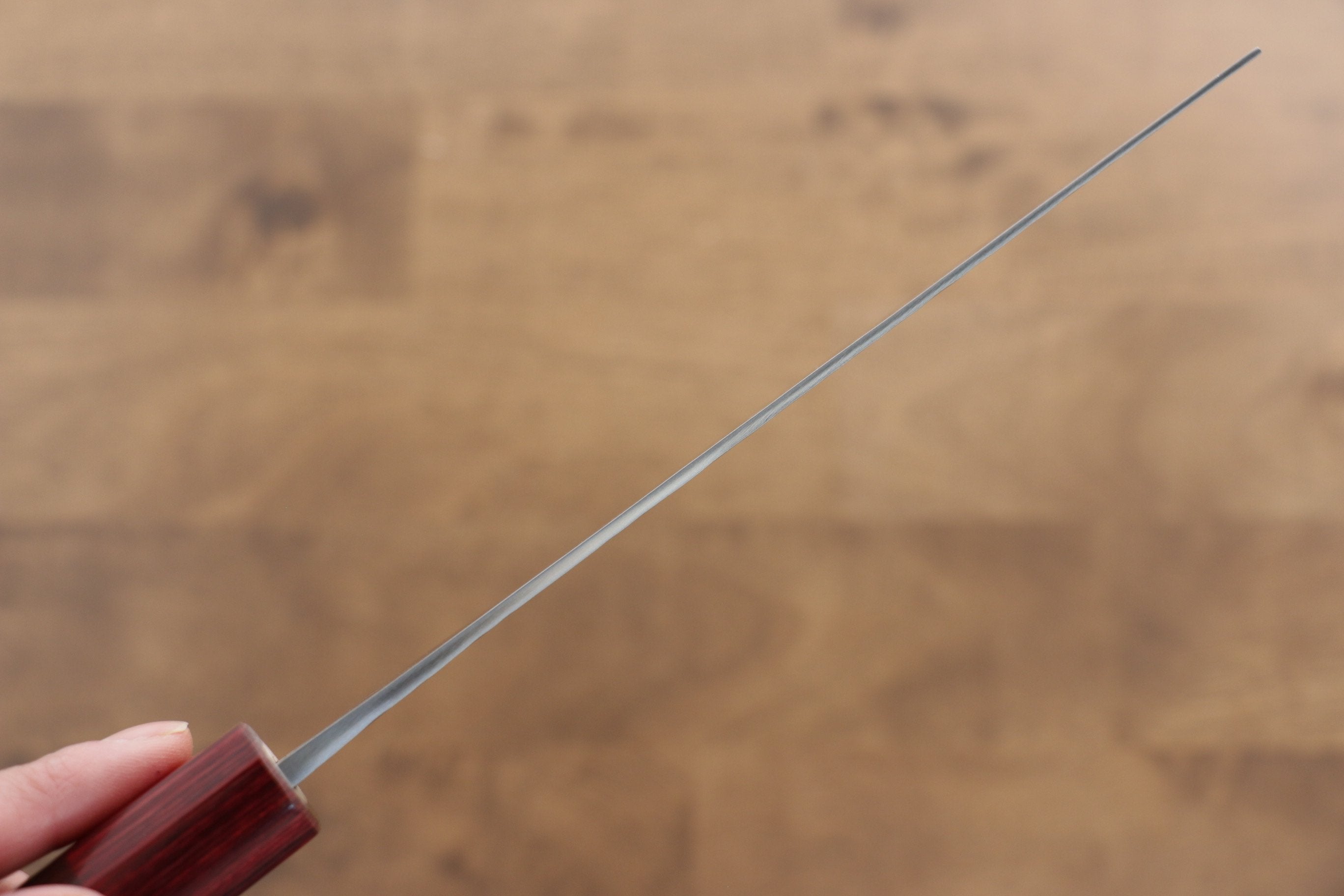 Kunihira VG1 Hammered Nakiri 165mm with Shitan Handle and Red Pakkawood Ferrule - Seisuke Knife