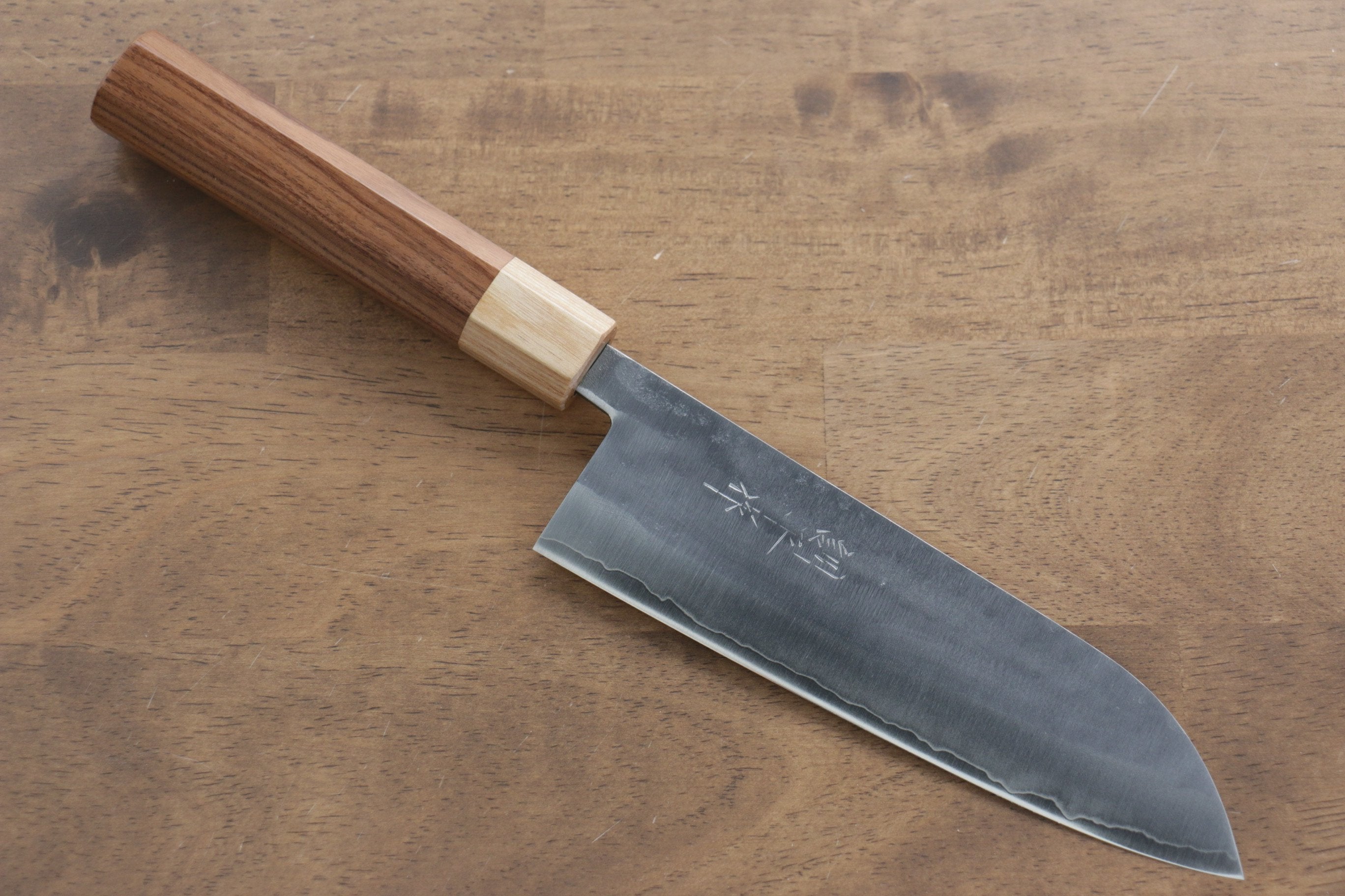 Kunihira VG1 Hammered Santoku 170mm with Morado Handle - Seisuke Knife