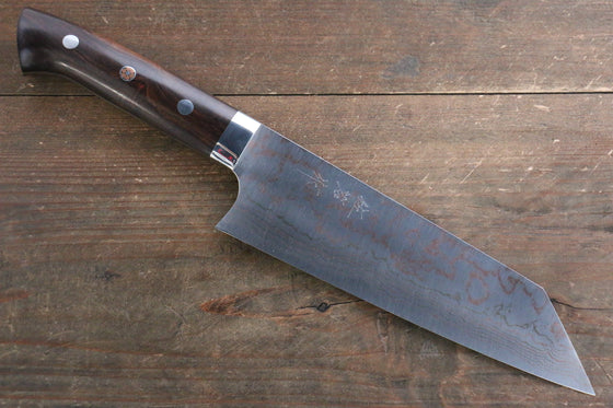 Takeshi Saji Blue Steel No.2 Colored Damascus Bunka 180mm Ironwood Handle - Seisuke Knife