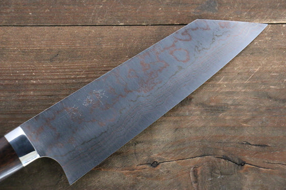 Takeshi Saji Blue Steel No.2 Colored Damascus Bunka 180mm Ironwood Handle - Seisuke Knife