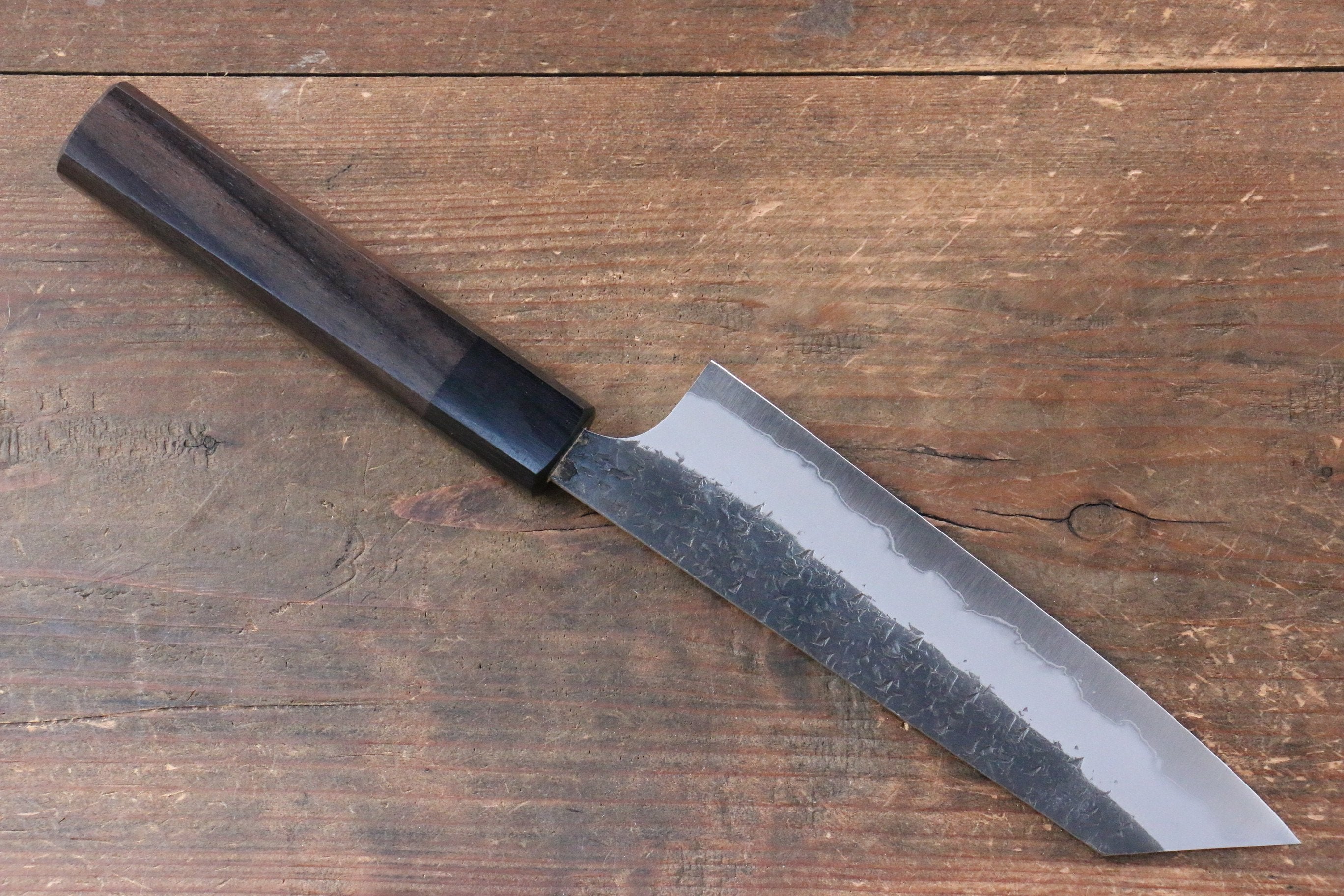 Yu Kurosaki Shizuku Blue Super Hammered Bunka 165mm Shitan Handle - Seisuke Knife