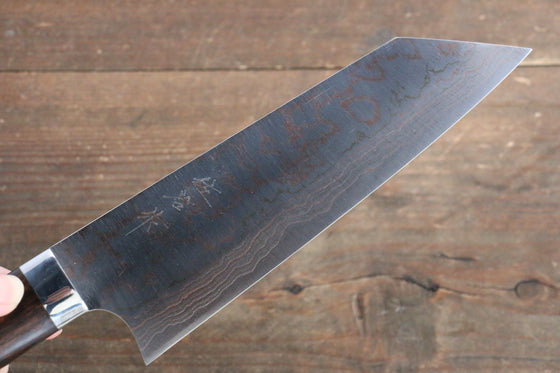 Takeshi Saji Blue Steel No.2 Colored Damascus Bunka 180mm Ironwood Handle - Seisuke Knife