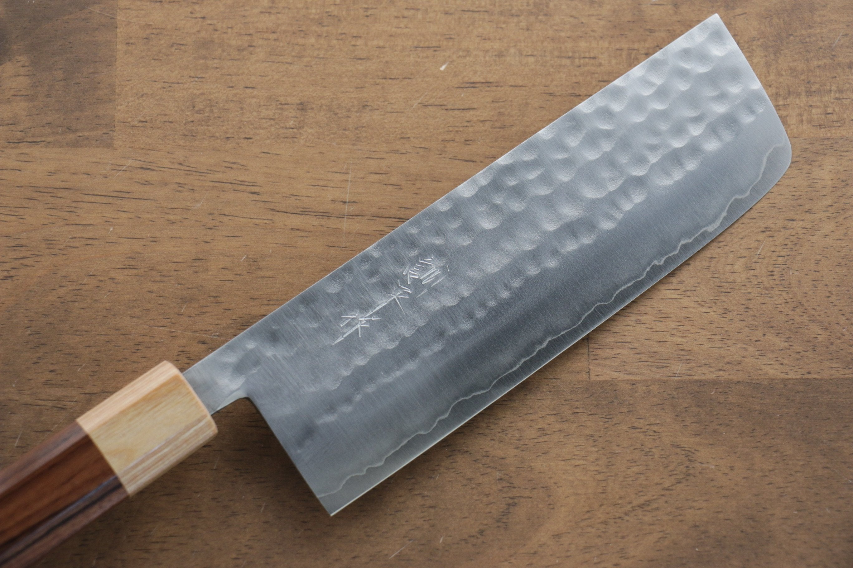 Kunihira VG1 Hammered Nakiri 165mm with Morado Handle - Seisuke Knife