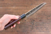 Yu Kurosaki Shizuku Blue Super Hammered Santoku 165mm Shitan Handle - Seisuke Knife