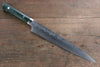 Takeshi Saji VG10 Diamond Finish Damascus Sujihiki 240mm Green Micarta Handle - Seisuke Knife - Slide 1