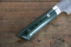 Takeshi Saji VG10 Diamond Finish Damascus Sujihiki 240mm Green Micarta Handle - Seisuke Knife - Slide 7