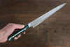 Takeshi Saji VG10 Diamond Finish Damascus Sujihiki 240mm Green Micarta Handle - Seisuke Knife - Slide 9