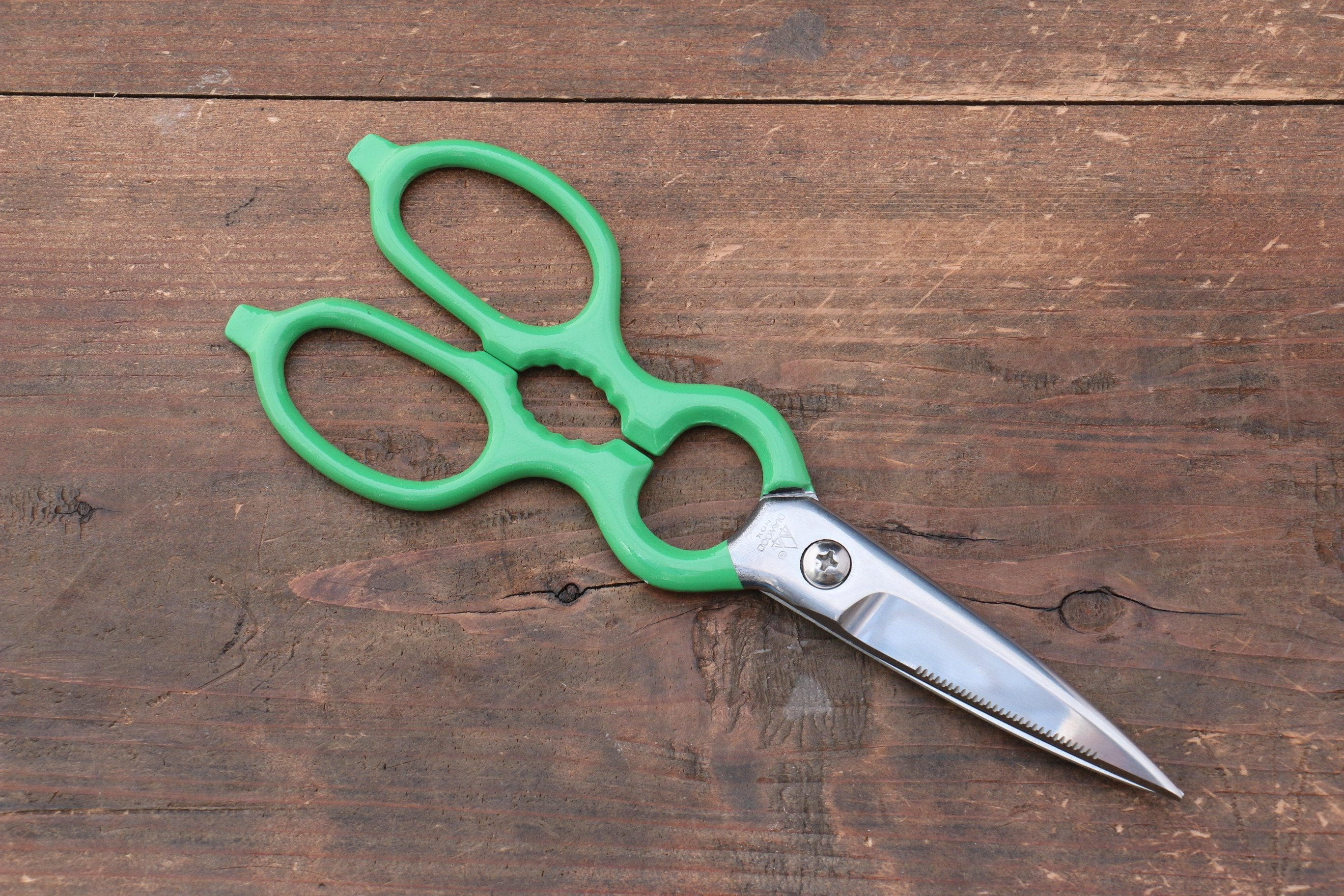 Diawoo Stainless Kitchen Scissors Green Handle - Seisuke Knife