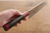 Makoto Kurosaki Kaen Coreless Mirrored Finish Damascus Santoku 170mm Ebony Wood(With Double Red Pakka wood) Handle - Seisuke Knife