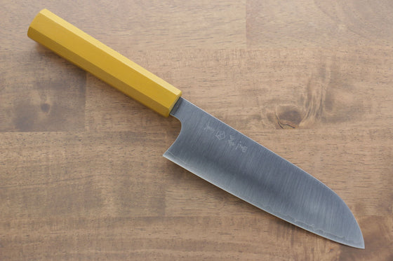 Makoto Kurosaki SG2 Migaki Finished Santoku 170mm with Yellow Lacquered Handle - Seisuke Knife