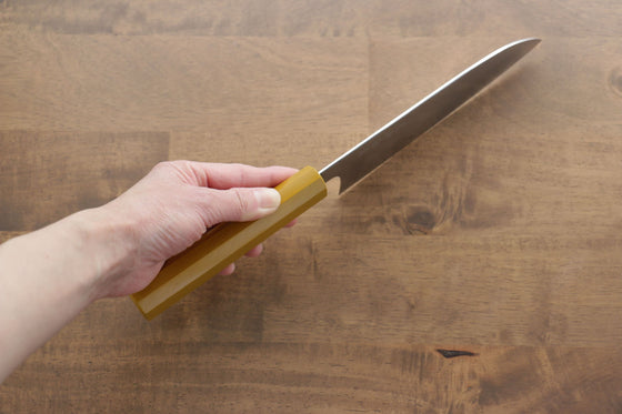 Makoto Kurosaki SG2 Migaki Finished Santoku 170mm with Yellow Lacquered Handle - Seisuke Knife