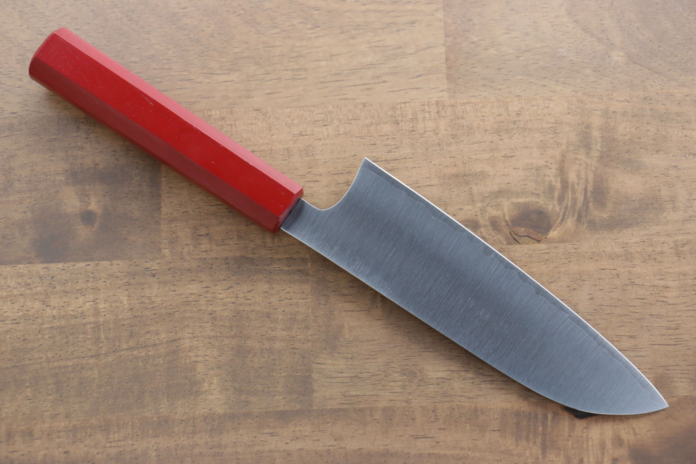 Makoto Kurosaki SG2 Migaki Finished Santoku 170mm with Red Lacquered Handle - Seisuke Knife