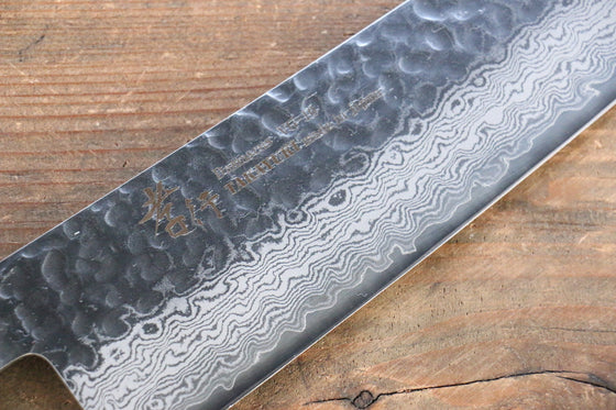Sakai Takayuki VG10 33 Layer Damascus Sujihiki 240mm, Gyuto 240mm& Petty 150mm Japanese Chef Knife Set with Keyaki Elm Handle - Seisuke Knife