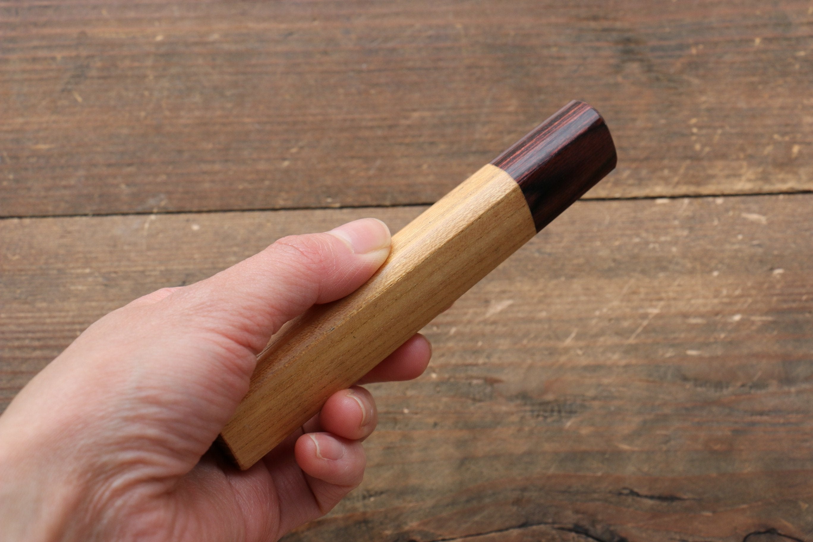 Octagonal Keyaki Elm Knife Handle (Small) - Seisuke Knife
