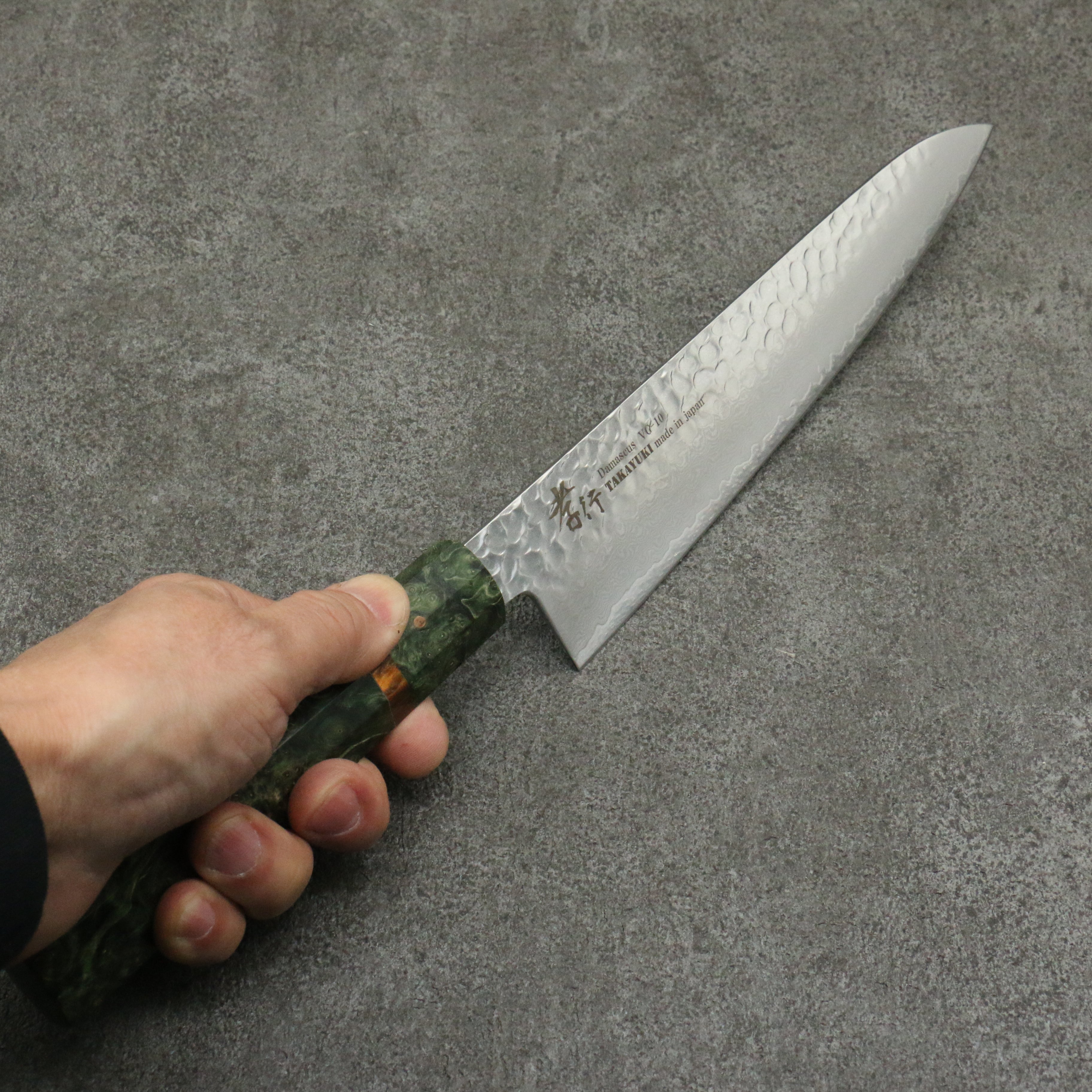 Sakai Takayuki VG10 33 Layer Damascus Gyuto 240mm Stabilized wood Handle - Seisuke Knife