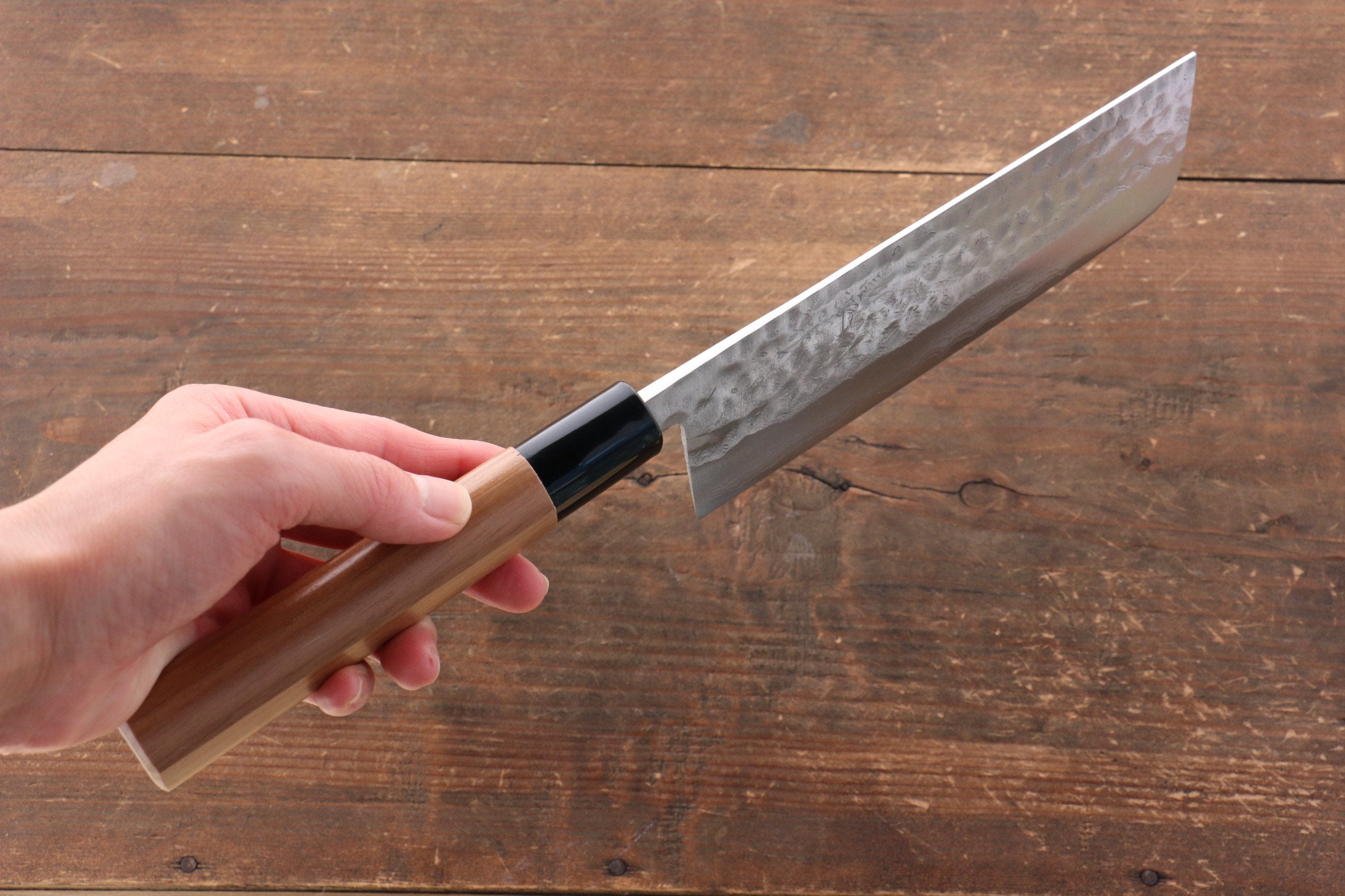 Kunihira Tanryu VG1 Damascus Nakiri 165mm Walnut Handle - Seisuke Knife